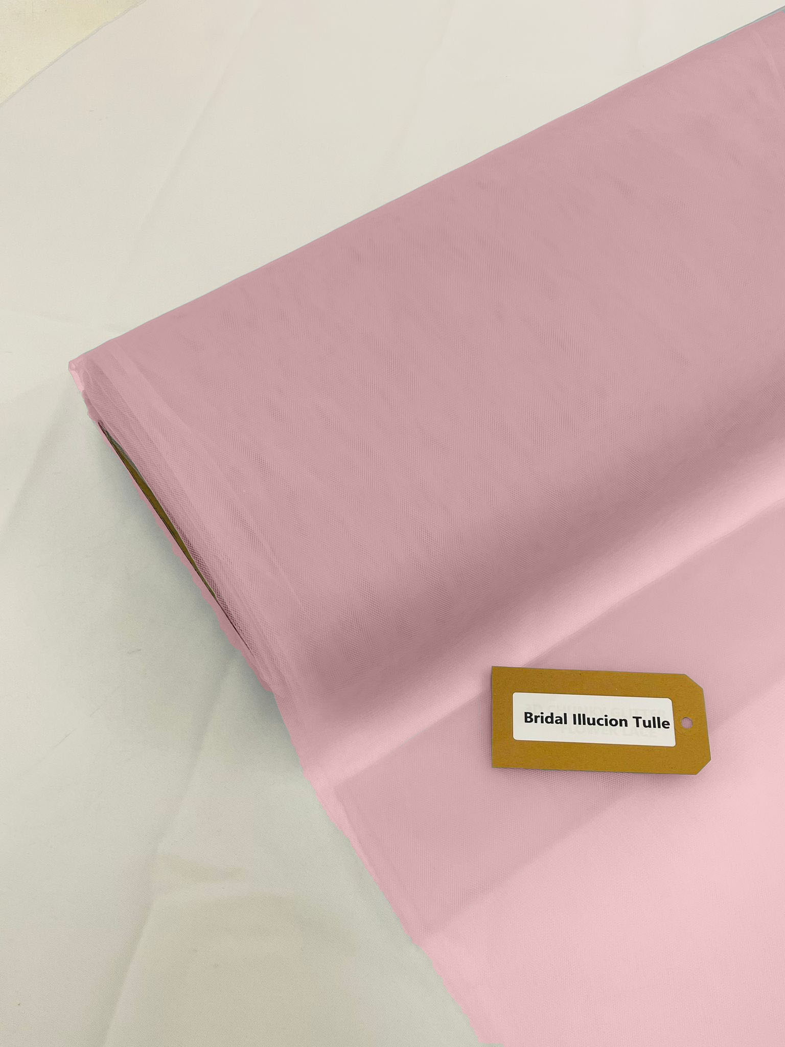 108" Tulle Illusion Fabric - Pale Rose - Premium Tulle Polyester Fabric Sold By Roll of 50 Yards