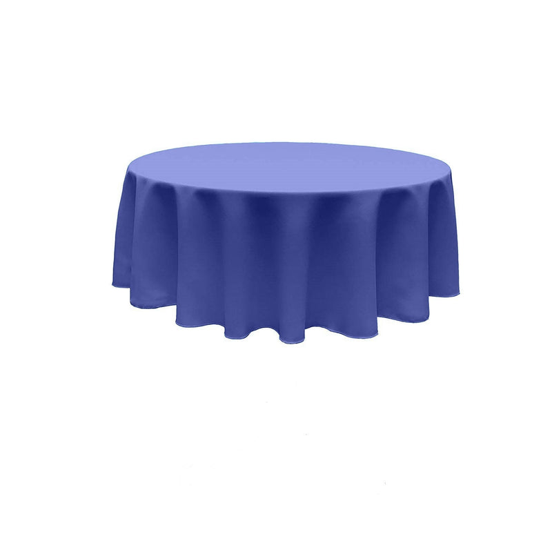 96" Round Tablecloth - Solid Polyester Round Full Table Cover Available in Different Colors