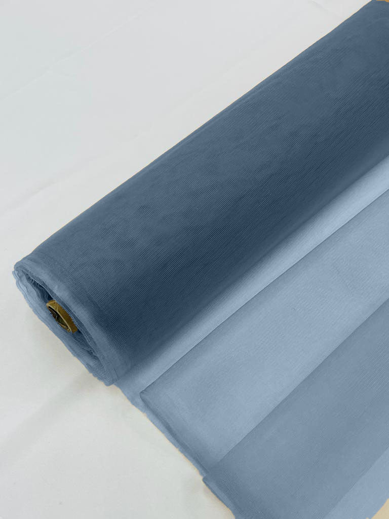 Illusion Mesh Sheer Fabric - Perry Blue - 60" Wide Illusion Mesh Fabric Sold By The Yard