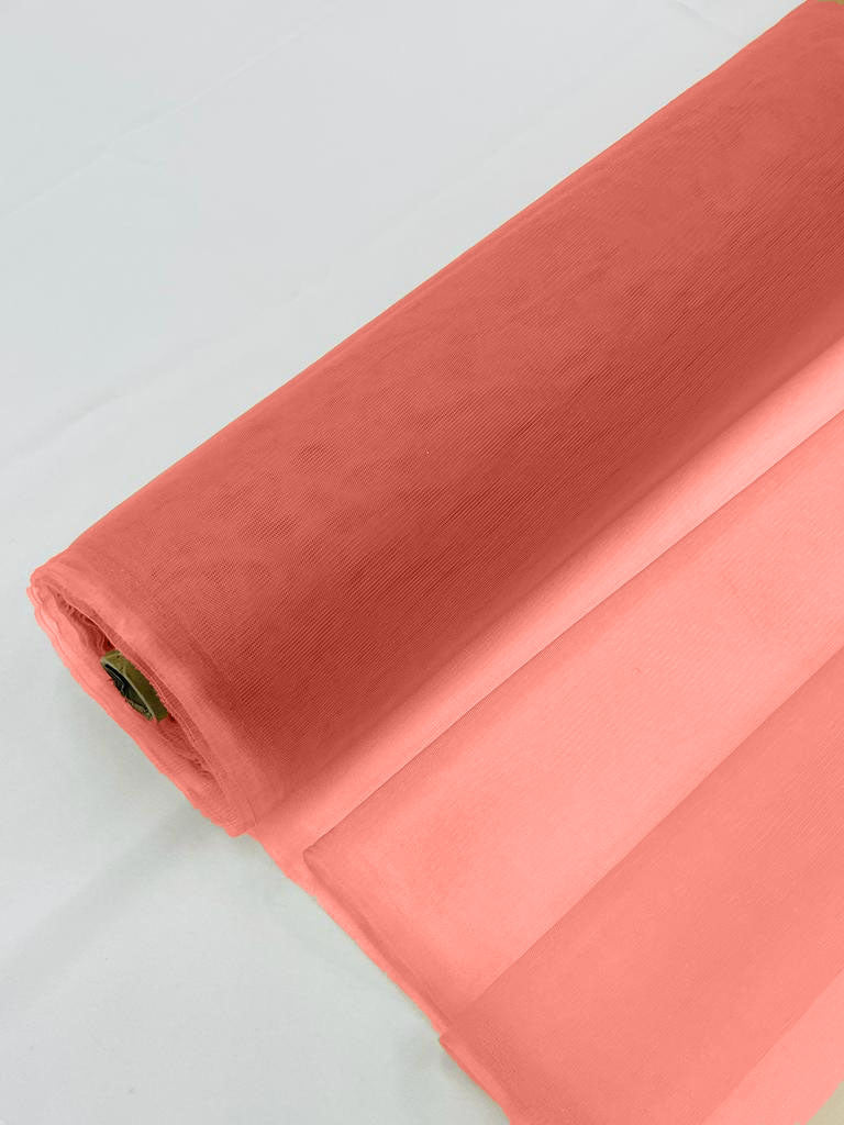 Illusion Mesh Sheer Fabric - Persimmon - 60" Wide Illusion Mesh Fabric Sold By The Yard