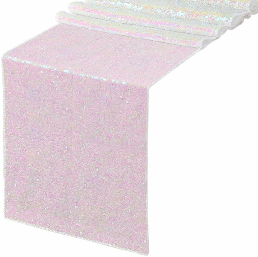 12" Sequins Table Runner - High Quality Shiny Sequin Fabric Table Runners (Pick Color & Size)