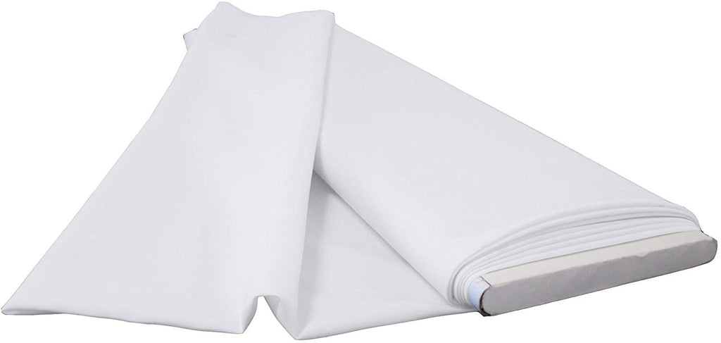 Polyester Poplin - White - Flat Fold Solid Color 60" Fabric Bolt By Yard