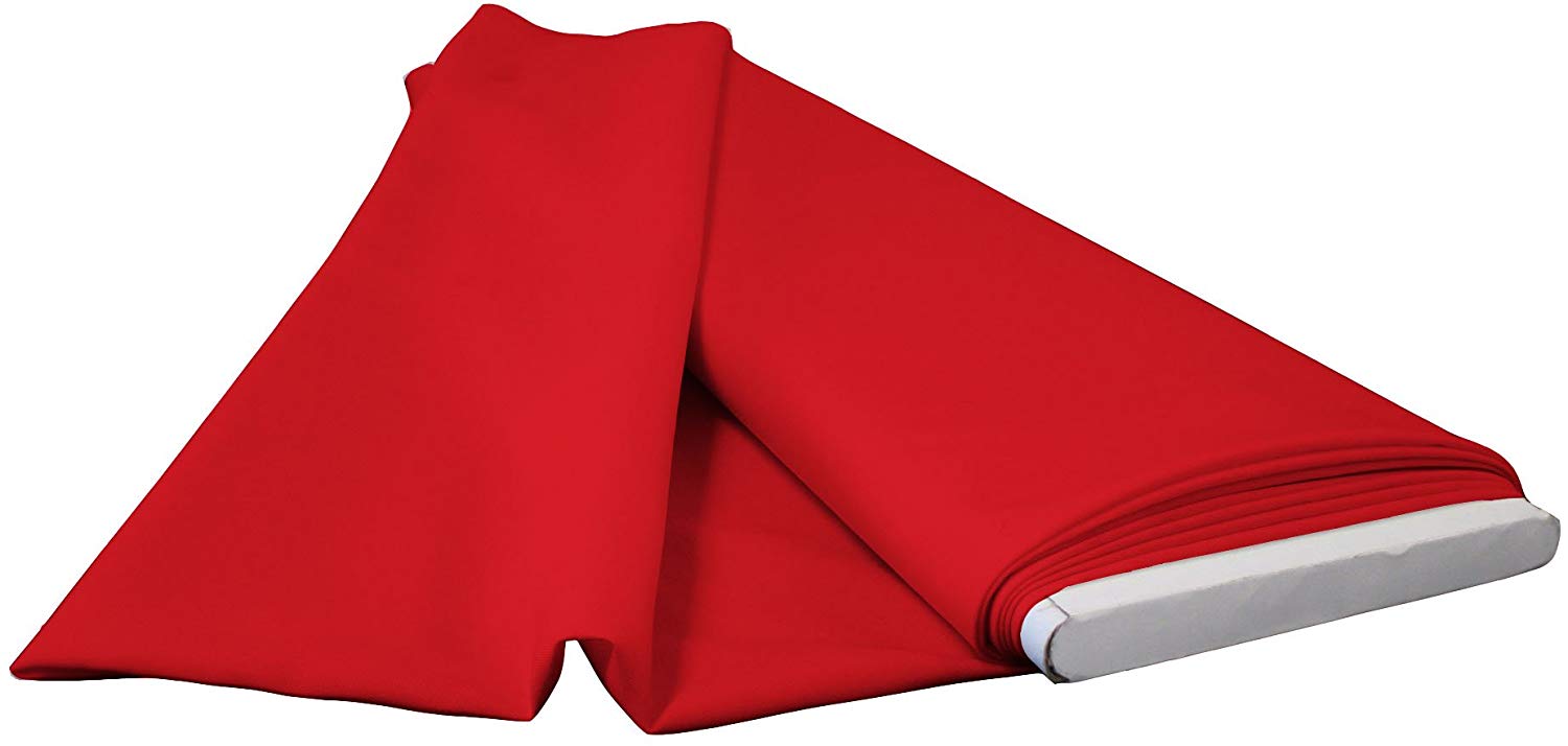 Polyester Poplin - Red - Flat Fold Solid Color 60" Fabric Bolt By Yard