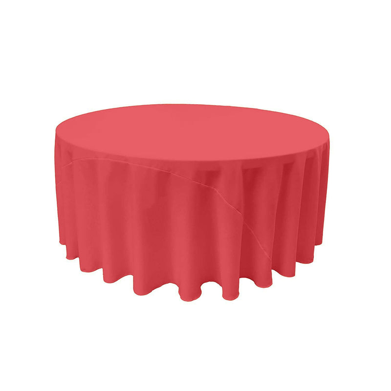 108" Round Drape Solid Tablecloth - Round Full Table Cover 3 Part Stitched Available in 84 Colors