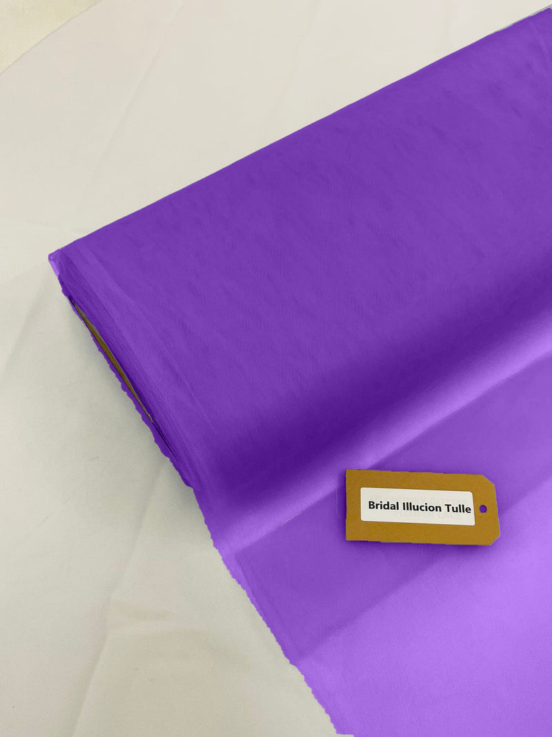 108" Tulle Illusion Fabric - Purple - Premium Tulle Polyester Fabric Sold By Roll of 50 Yards
