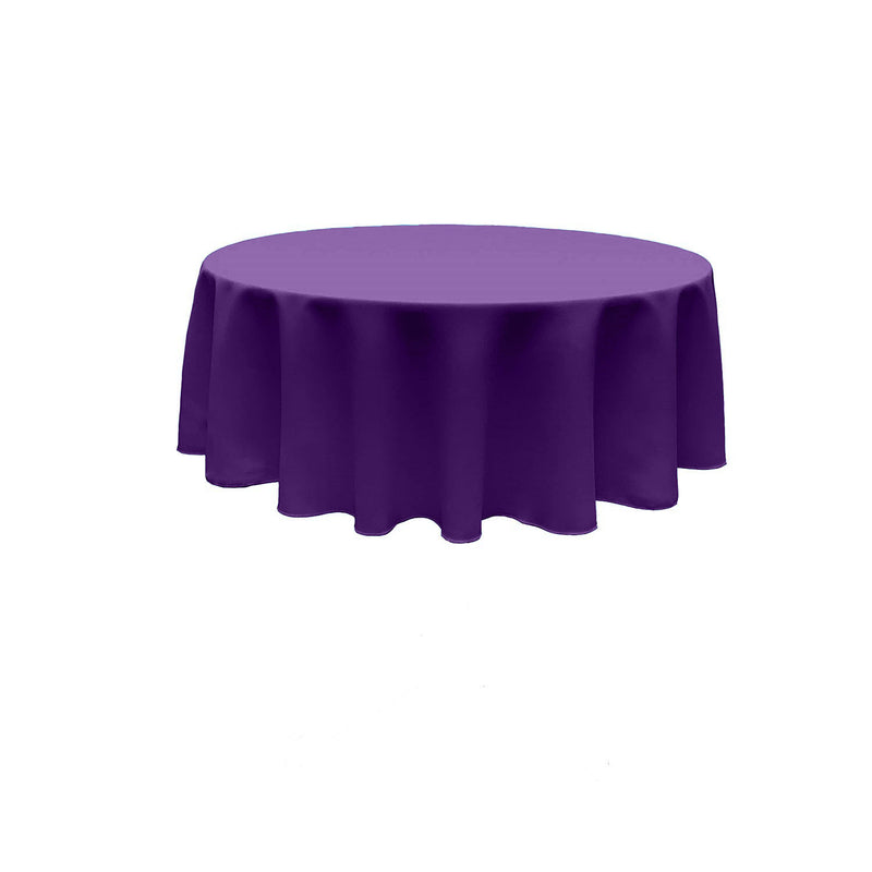 72" Round Tablecloth - Solid Polyester Round Full Table Cover Available in Different Colors