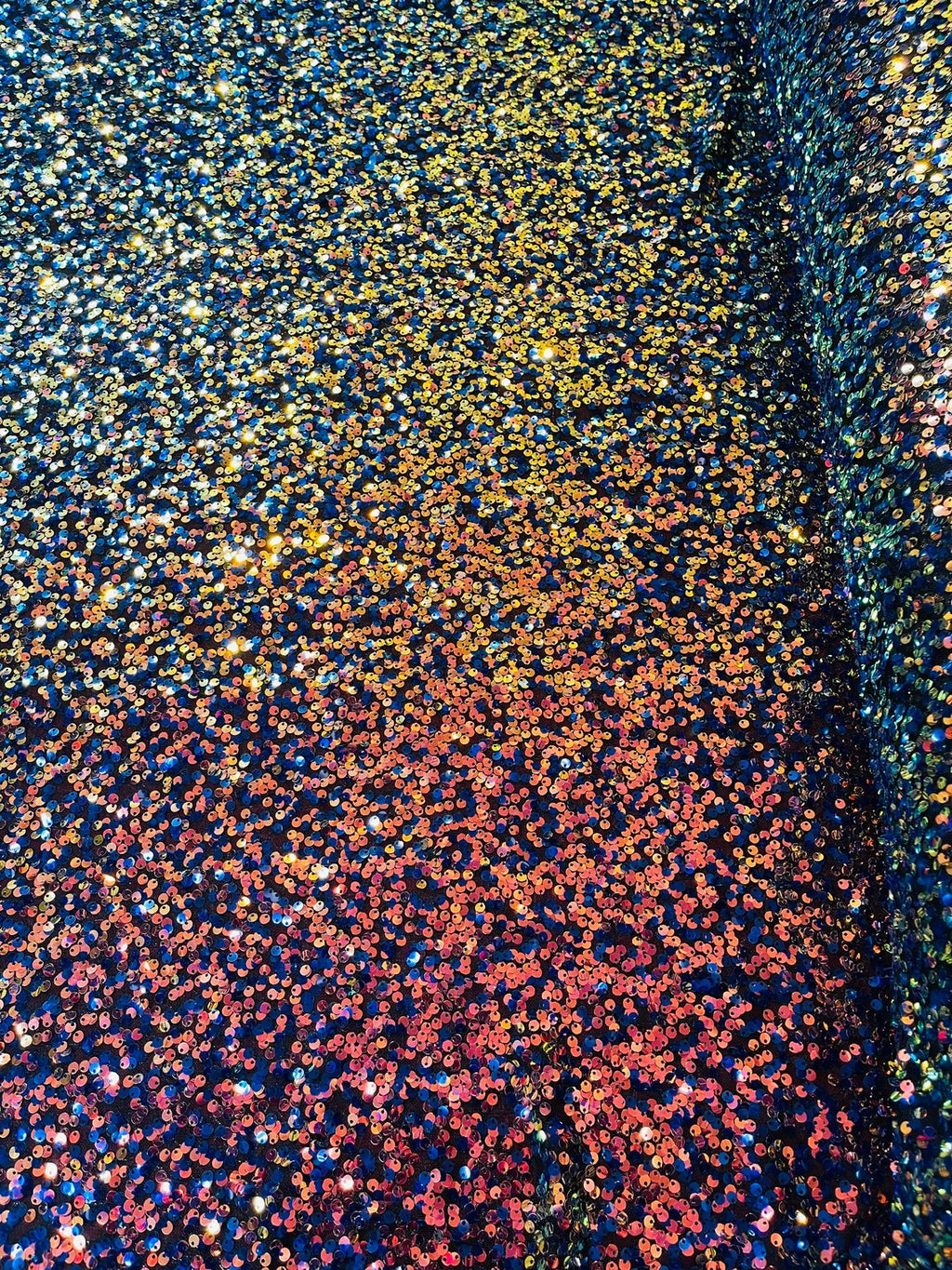 Multi-Color Sequins Mesh - Rainbow - Shiny Sequins Design on Spandex Mesh Fabric By Yard