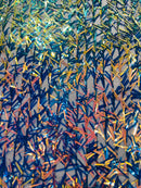 Sword Large Shiny Sequins - Rainbow Iridescent - Hanging Iridescent Sequins On Lace Fabric By Yard