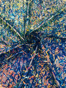 Sword Large Shiny Sequins - Rainbow Iridescent - Hanging Iridescent Sequins On Lace Fabric By Yard