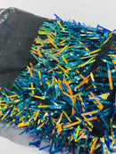 Sword Large Shiny Sequins - Rainbow Iridescent - Hanging Iridescent Sequins On Lace Fabric By Yard