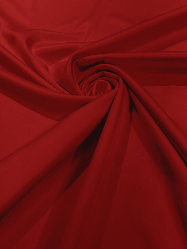 58/59" Satin Stretch Fabric Matte L'Amour - Red - Stretch Matte Satin Fabric Sold By Yard