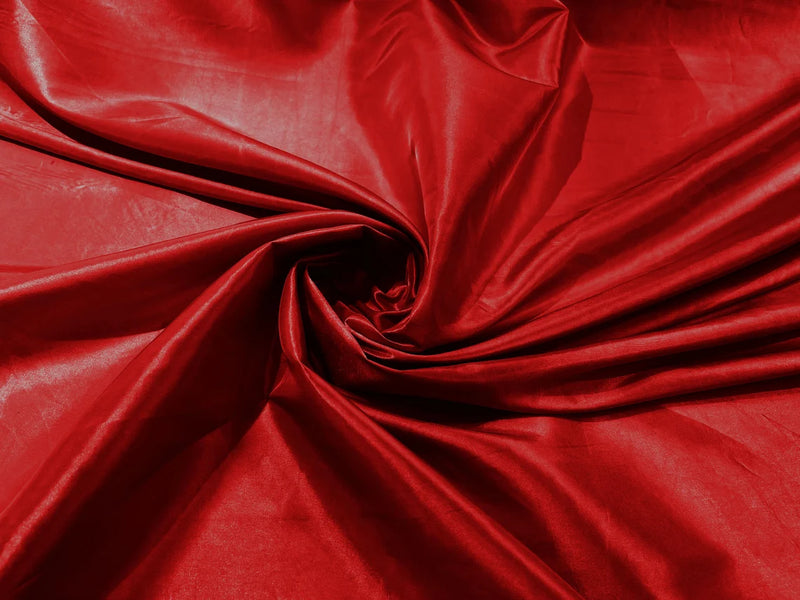 58" Solid Taffeta Fabric - Red - Solid Taffeta Fabric for Fashion / Crafts Sold by Yard