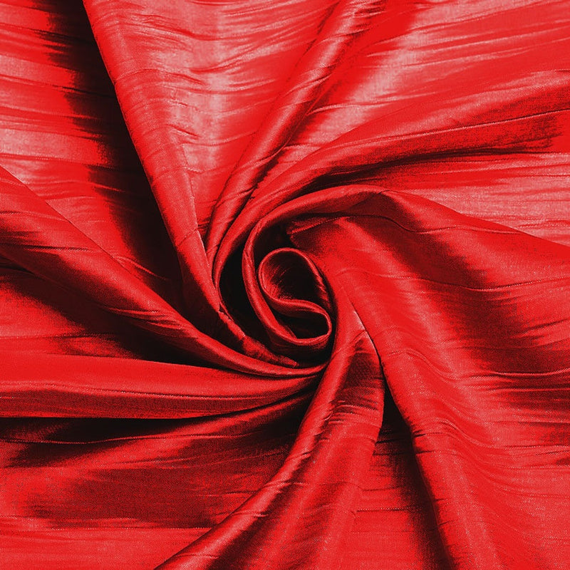 54" Crushed Taffeta Fabric - Red - Crushed Taffeta Creased Fabric Sold by The Yard