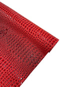 Gator Embossed Vinyl Leather Fabric - Different Colors - Sold By The Yard