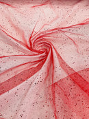 Sparkling Glitter Tulle Fabric - Sparkling Glitter Tulle Mesh Fabric Sold By Yard