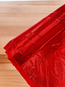 Foil Metallic Spandex Fabric - Red - Shiny Metallic Foil Spandex Fabric by Yard