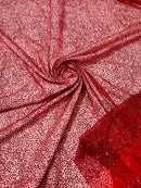 Glitter Mesh Sheer Fabric - Red - 60" Wide Shiny Glitter Mesh Fabric Sold By The Yard