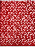 Corded Sequins Flower Lace - Red - Corded Floral Lace With Sequins Sold By Yard