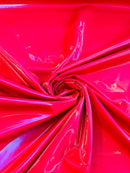 Latex Shiny Vinyl - Red - 4 Way Stretch Milliskin Vinyl Spandex Latex Fabric Sold by Yard