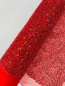 Pearl Sequins Bead Fabric - Red - Small Beads and Sequins Embroidered on Lace By Yard