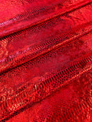 Anaconda Stretch Velvet - Red - 58/60" Stretch Velvet Fabric with Anaconda Snake Print By Yard