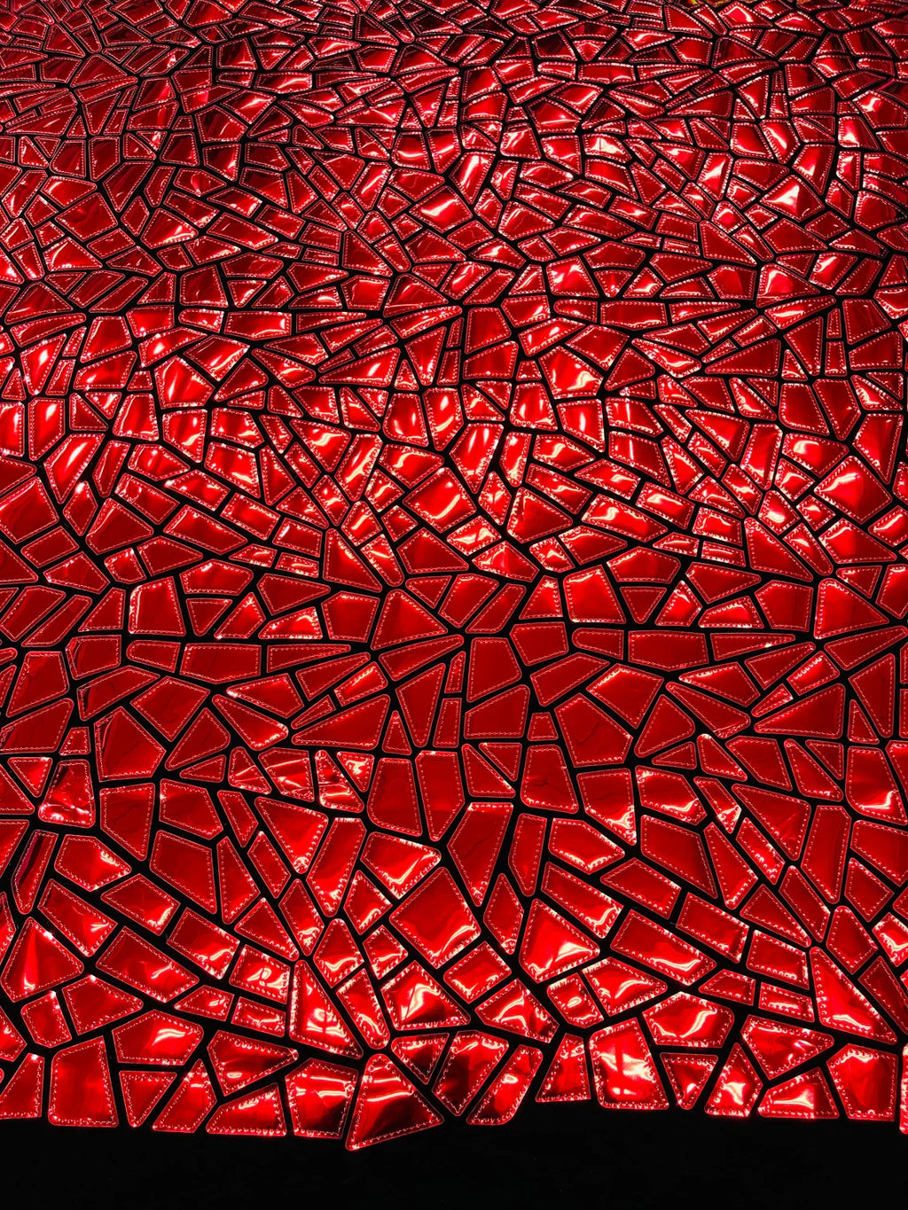 Mirror Sequins Velvet Fabric - Red - Large Shiny Mirror Cut Sequins By Yard