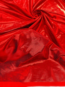 Foil Metallic Spandex Fabric - Red - Shiny Metallic Foil Spandex Fabric by Yard