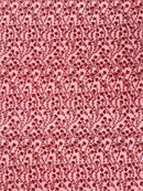 Shimmer Glitter Flower Fabric - Red - Small Glitter Flower Design on Lace Sold By Yard