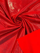 Foil Metallic Spandex Fabric - Red - Shiny Metallic Foil Spandex Fabric by Yard