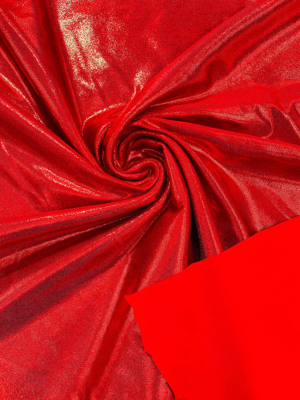 Foil Metallic Spandex Fabric - Red - Shiny Metallic Foil Spandex Fabric by Yard