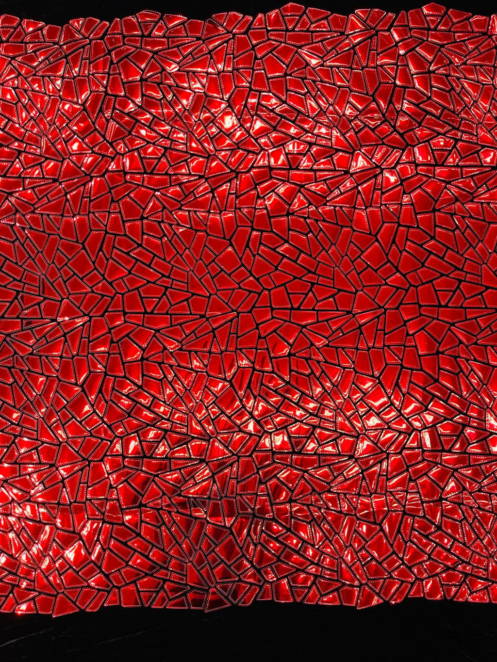 Mirror Sequins Velvet Fabric - Red - Large Shiny Mirror Cut Sequins By Yard