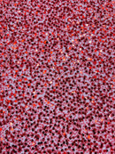 Pearl Sequins Bead Fabric - Red - Small Beads and Sequins Embroidered on Lace By Yard