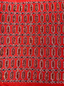 Fancy Gem Jewel Fabric - Red Iridescent - Geometric Stretch Sequins Design on Mesh By Yard