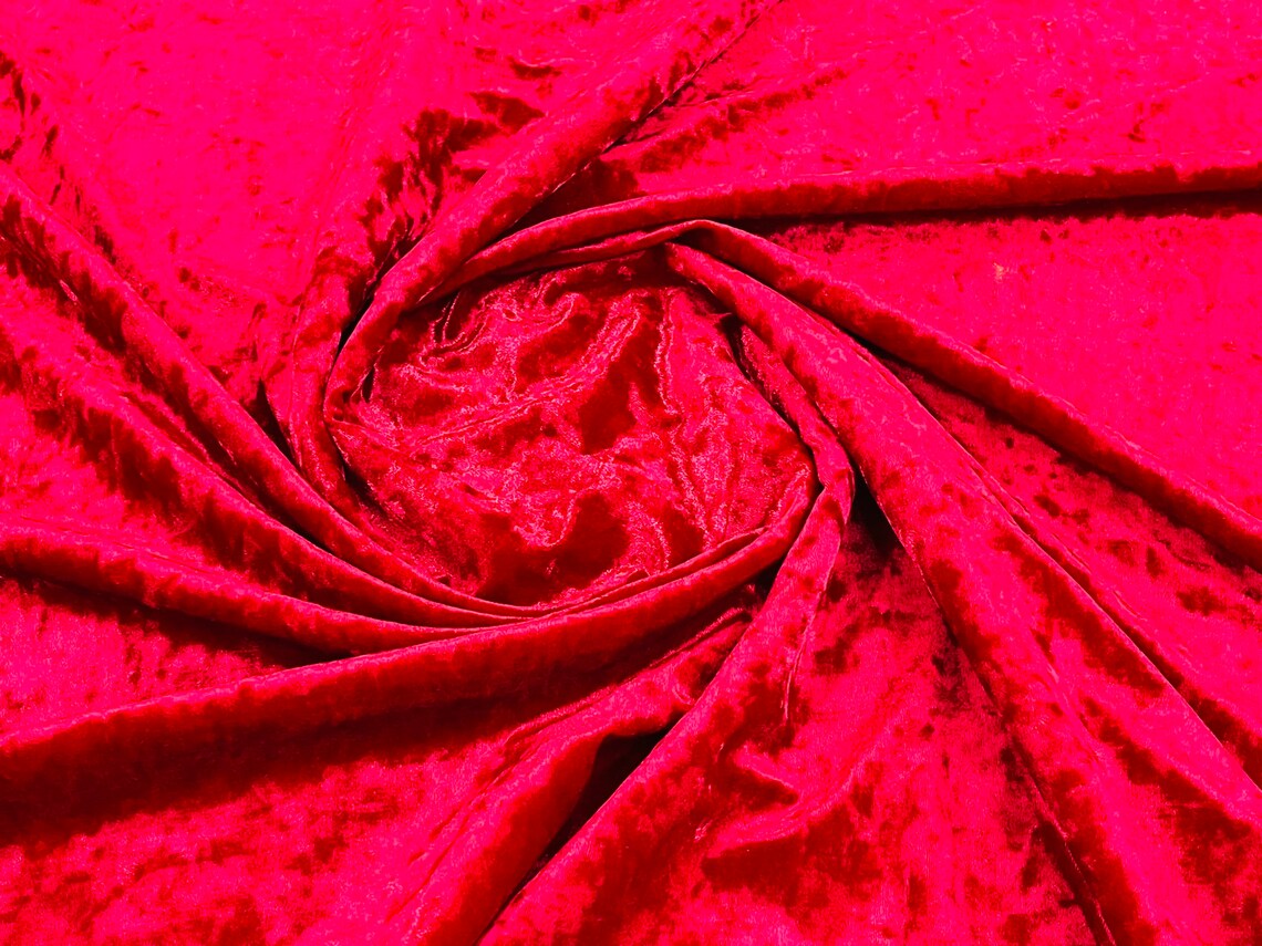 Crushed Velvet Fabric - 60''  Stretch Velvet Solid Fabric for Apparel, Craft, Sewing - By Yard