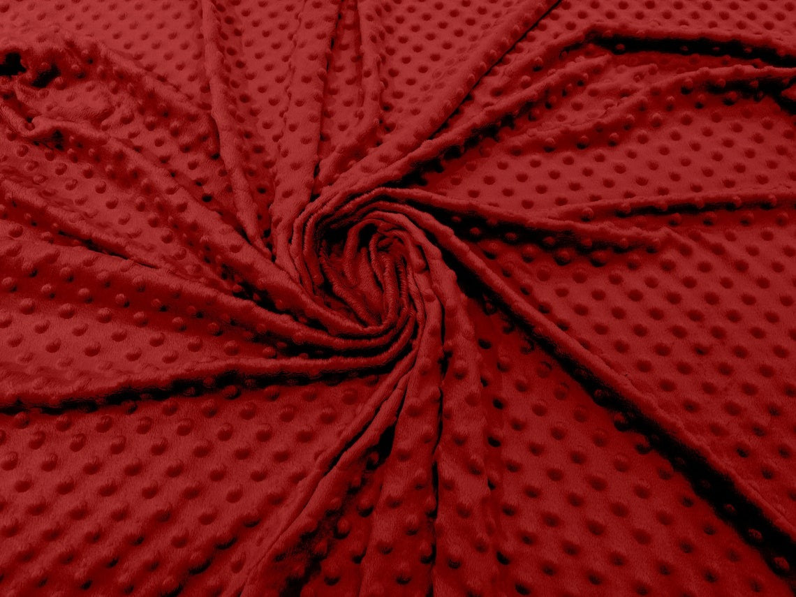 60" Minky Fur 3.mm Pile Fabric - Soft Blanket Minky Dot Fabric by the Yard (Pick Color)