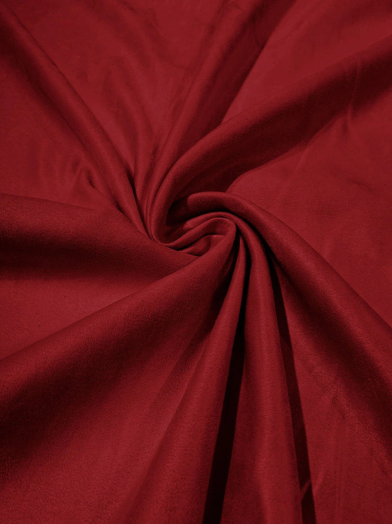 Faux Suede Fabric - Red - 58" Polyester Micro Suede Fabric for Upholstery / Tablecloth/ Costume By Yard