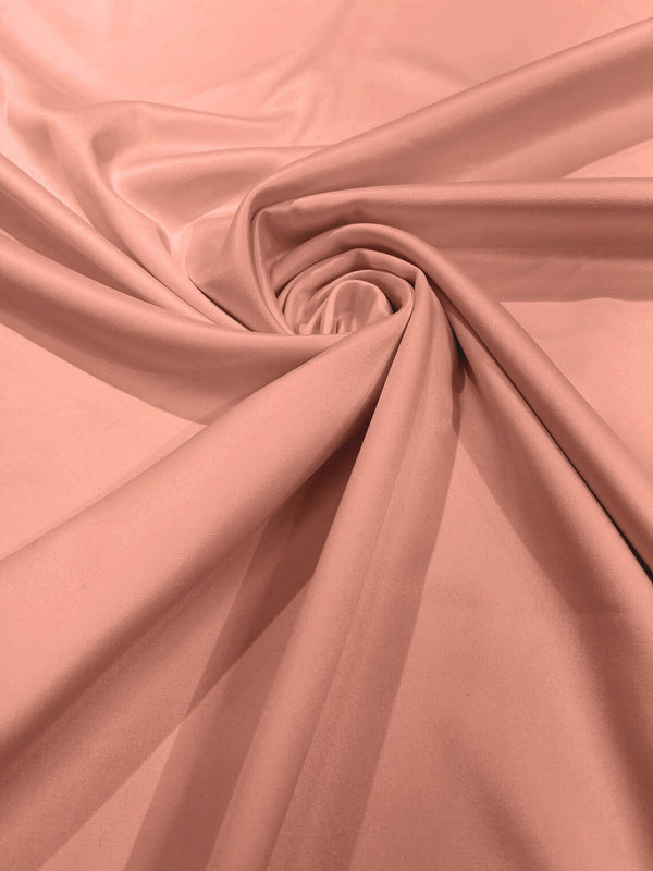 58/59" Satin Stretch Fabric Matte L'Amour - River Rose - Stretch Matte Satin Fabric Sold By Yard
