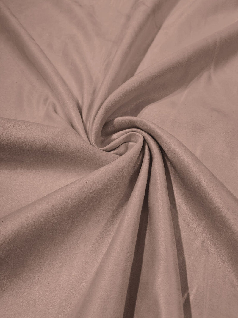 Faux Suede Fabric - River Rose - 58" Polyester Micro Suede Fabric for Upholstery / Tablecloth/ Costume By Yard