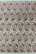 Butterfly Swirl Lace Fabric - Rose - Metallic Sequins Design on Lace Fabric By Yard