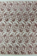 Butterfly Swirl Lace Fabric - Rose - Metallic Sequins Design on Lace Fabric By Yard