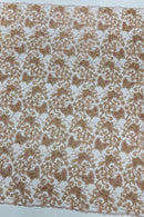 Butterfly Swirl Lace Fabric - Rose Gold - Metallic Sequins Design on Lace Fabric By Yard