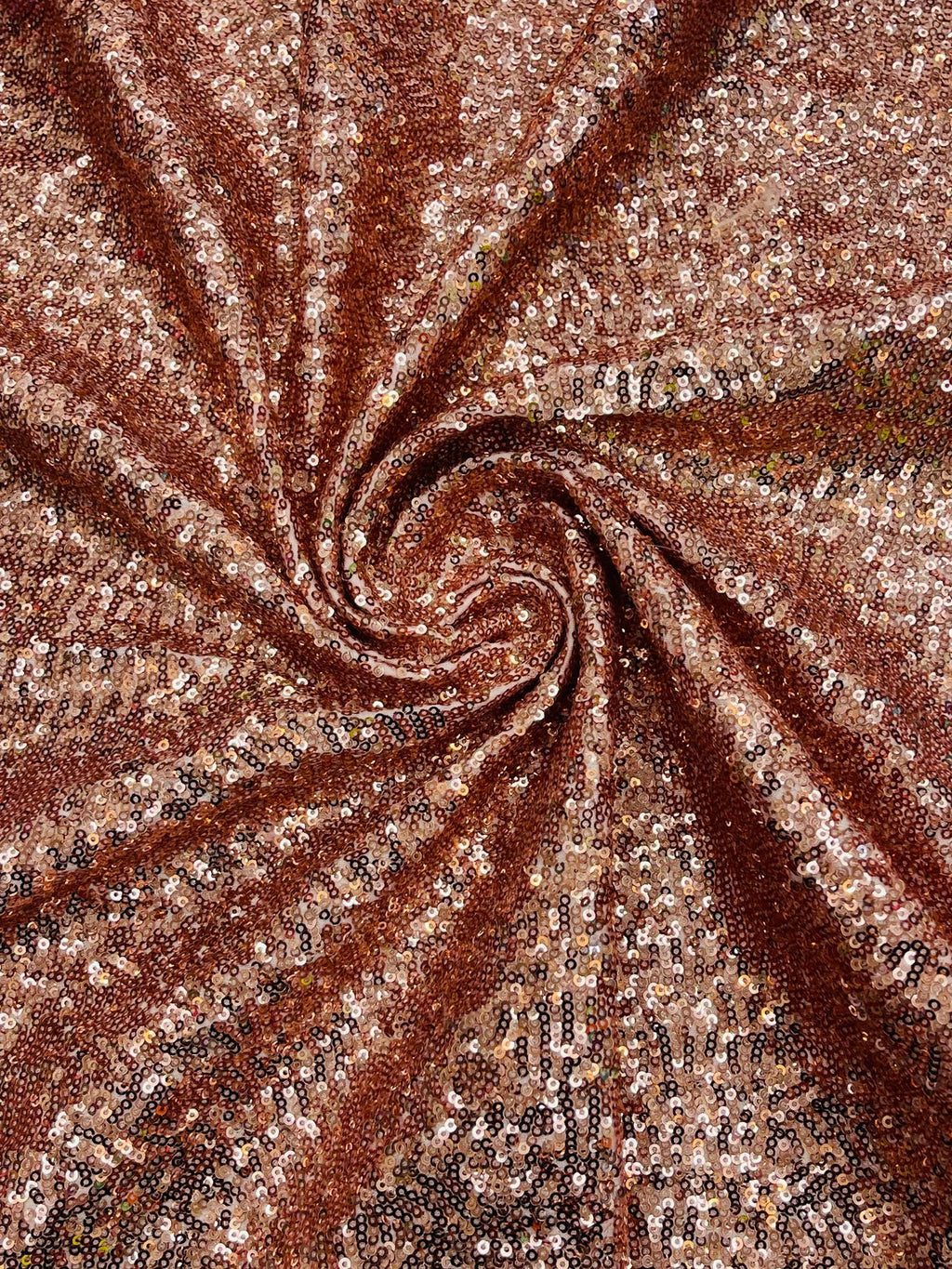 Mini Glitz Sequins Milliskin - Rose Gold - 4 Way Stretch Milliskin Nylon Spandex Fabric Sold By Yard