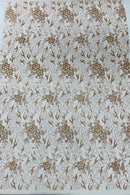 Flower Glitter Fabric - Rose Gold - 3D Floral Tulle Fabric for Wedding, Quinceañera By Yard