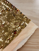 Round Large Sequins - Rose Gold - Paillette Large Round Sequins Design Fabric By Yard