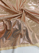 Foil Metallic Spandex Fabric - Rose Gold - Shiny Metallic Foil Spandex Fabric by Yard