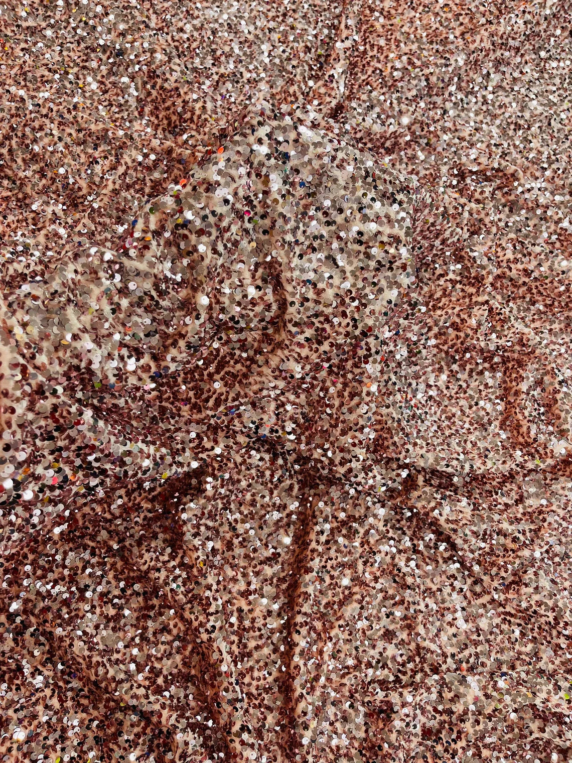 Stretch Velvet Sequins Fabric - Rose Gold - Velvet Sequins 2 Way Stretch 58/60” By Yard