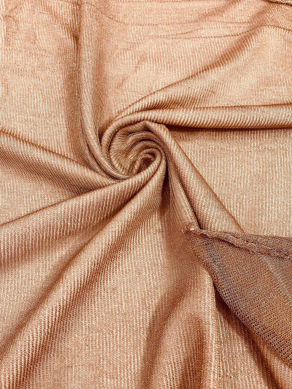 Chain Mesh Shiny Fabric - Rose Gold - Metallic Chainmail Faux Chain Fabric Sold By The Yard