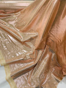 Foil Metallic Spandex Fabric - Rose Gold - Shiny Metallic Foil Spandex Fabric by Yard