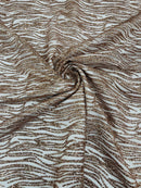 Zebra Stripe Glitter Fabric - Rose Gold - Glitter Design Zebra Lines on Lace Fabric By Yard