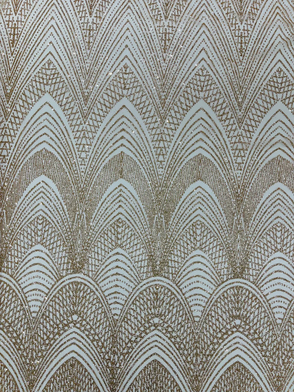 Geometric Glitter Fabric - Rose Gold - Shimmer Glitter Geometric Design Fabric By Yard